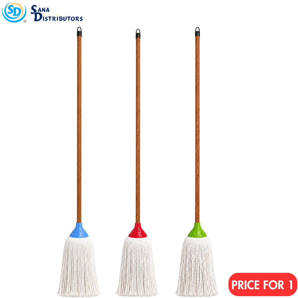 Cotton Mop 400GM 48" with Handle Assorted Colours