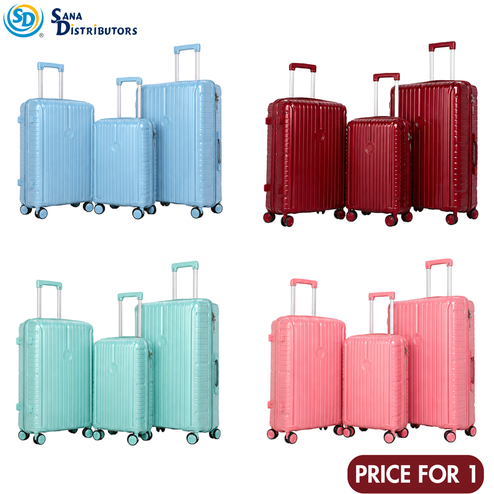 3 pcs Luggage Bag 20''/24''/28'' Assort. Colours