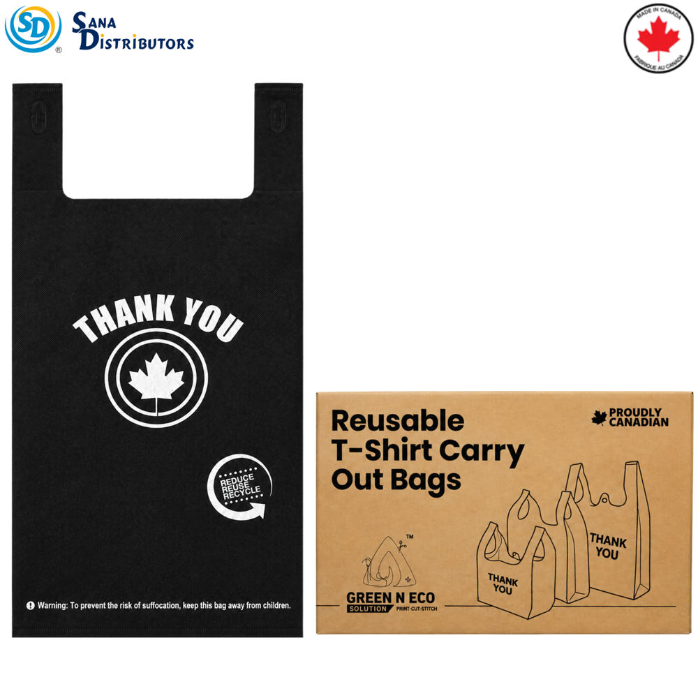 Reusable Shopping Bags 21.5"x11" 400 pcs - Black