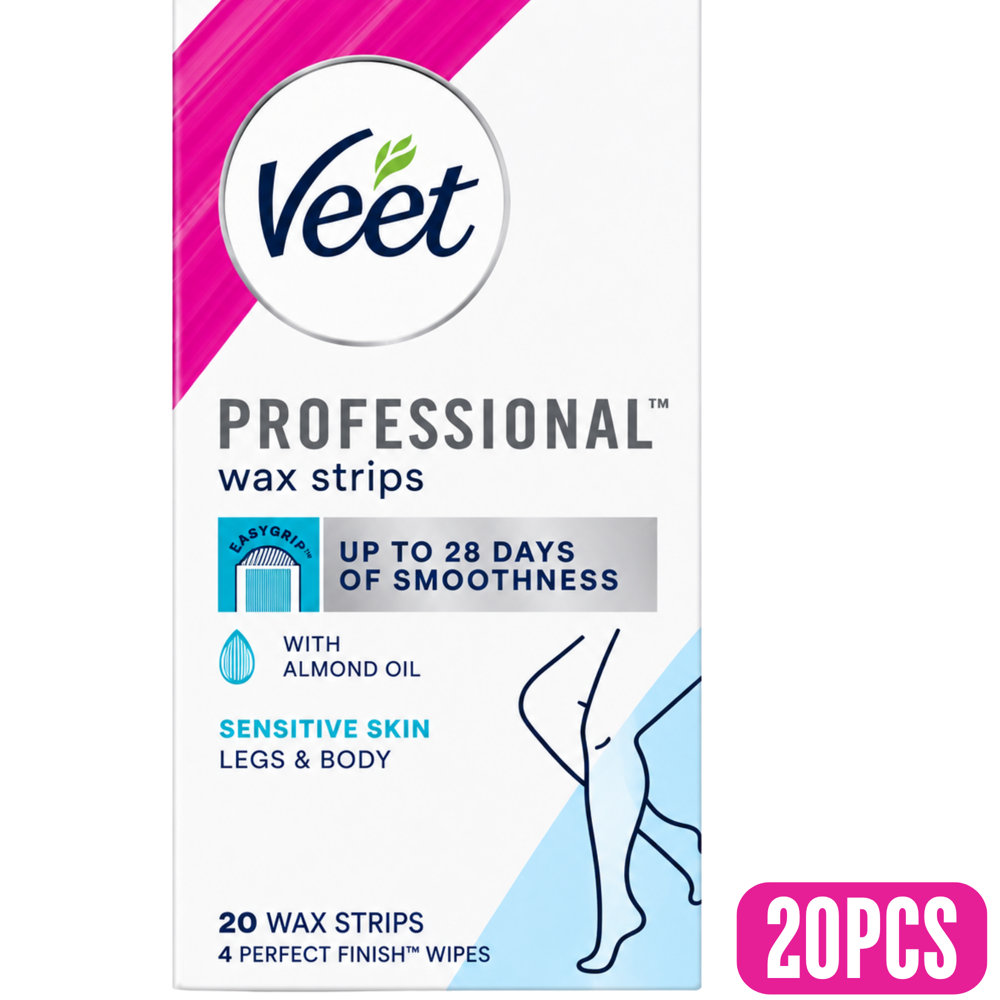 Veet Wax Strips Sensitive Skin with Almond Oil 20 pcs