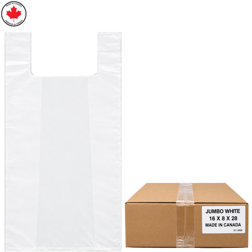 Jumbo Plastic Shopping Bags 400 pcs 16" X 8" X 28"