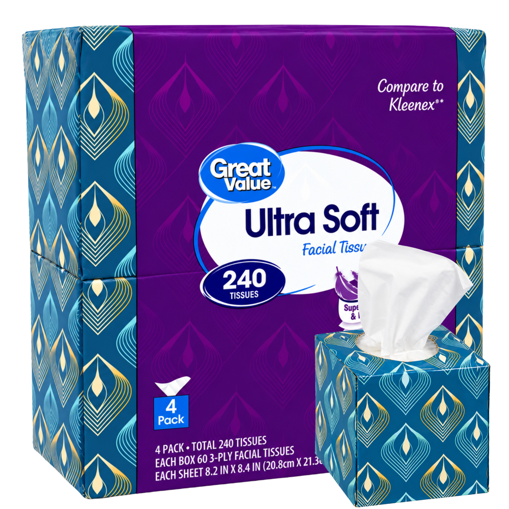 Great Value Facial Tissue 3ply
