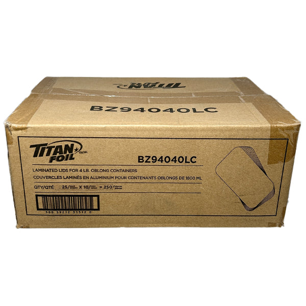 Titan 4LB Oblong Foil Container Lid 25-Pack