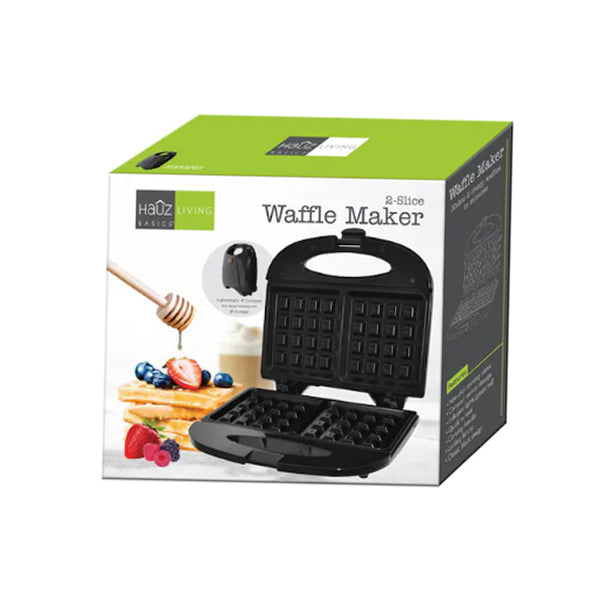 HAUZ Black 2 Slice Waffle Maker