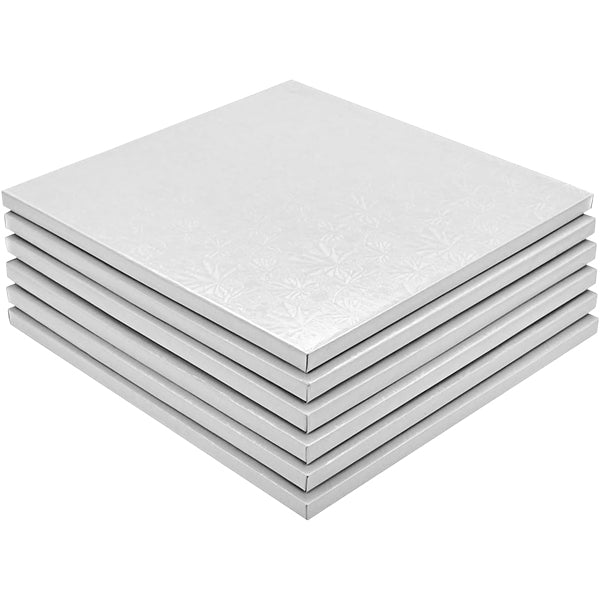 Enjay 8" Square X 1/2" White Drum Cake Board 12 ct