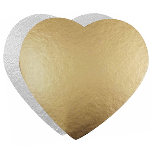 Enjay 10IN Heart X 0.80 Gold/silver Cake Board 10 ct