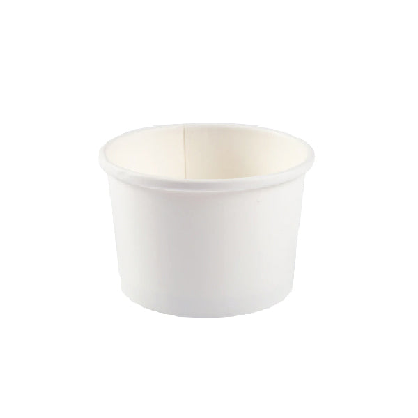 Maher 8 oz White Food Container Double Coated 50-Pack
