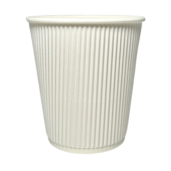 Maher Products 10 oz White Ripple Wall Cup 25-Pack