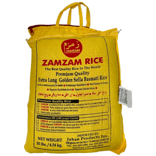 Zamzam Extra Long Golden Sella Basmati Rice 10LB