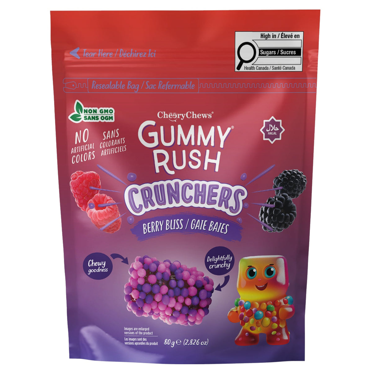 Gummy Rush Crunchers Berry Bliss 80 g