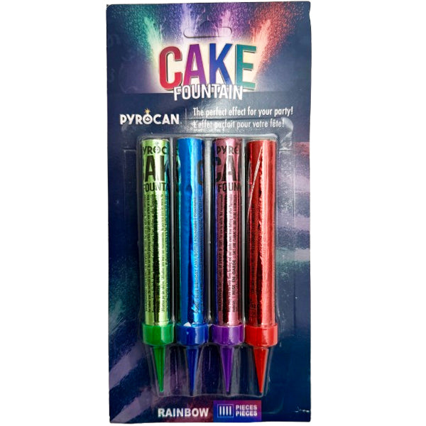 Pyrocan Assorted Color Cake Fountain 4 ct