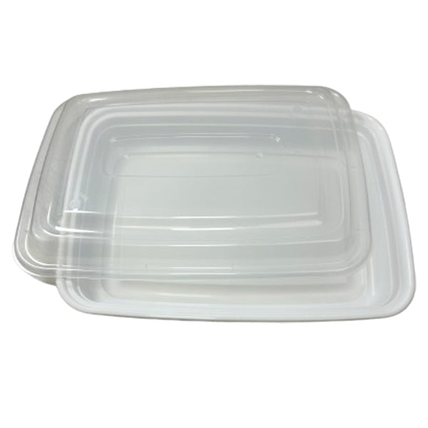 LR Rectangle Jf-58 White Container Combo 58 oz 150 ct