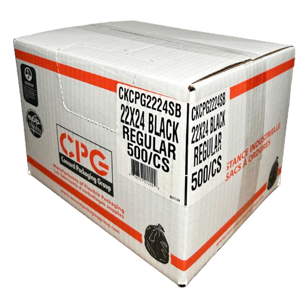 CPG Utility Black Garbage Bags 24 500-Pack