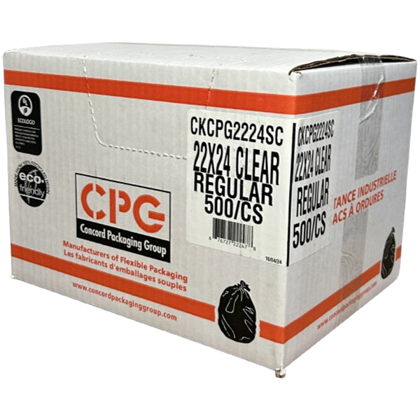 CPG Utility Clear Garbage Bags 24 500-Pack