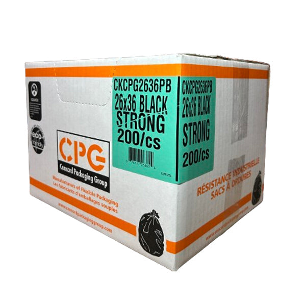 CPG Strong Black Garbage Bags 36 200-Pack