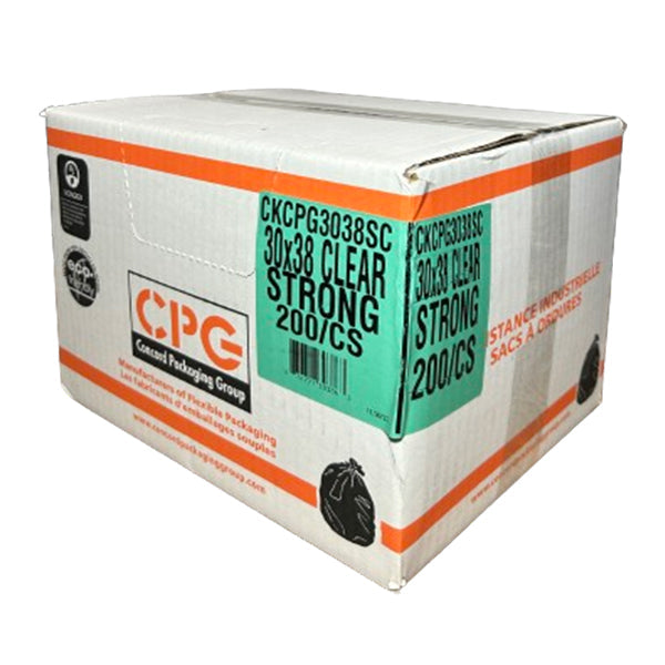 CPG Strong Clear Garbage Bags 38 200-Pack