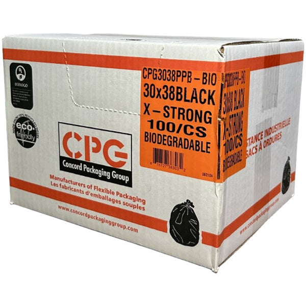 CPG Xstrong Black Biodegradable Bags 38 100-Pack