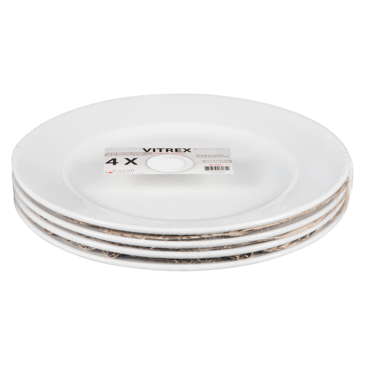 Vitrex Wide Rim Dinner Plate 10.5IN 4 ct
