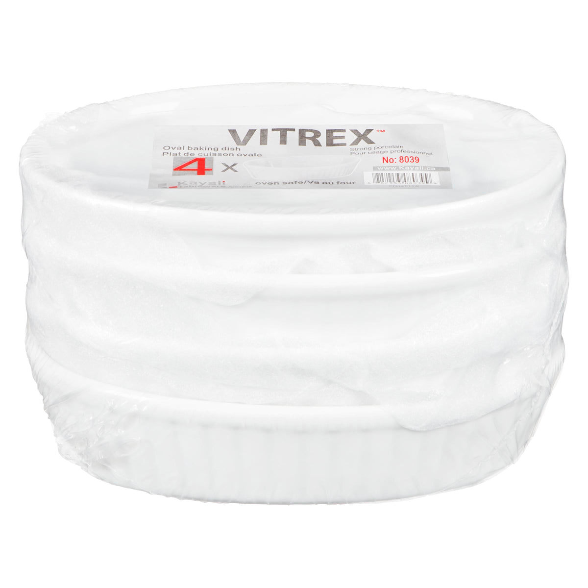 Vitrex Small Oval Baking Dish 5.75IN 4 ct