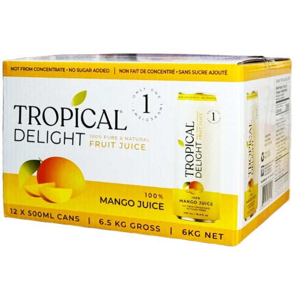 Tropical Delight Td 100% Mango Juice Can 500 mL
