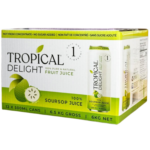 Tropical Delight Td 100% Soursop Juice Can 500 mL