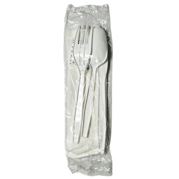 Vantage Cutlery Kit F,k,ts,s&p,nap Pp White Ruby 500 ct