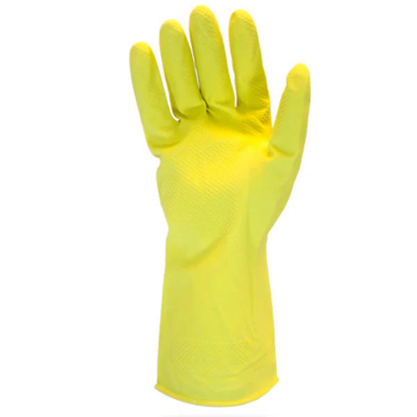 Safety Zone Yellow Latex Gloves Medium 12-Pack