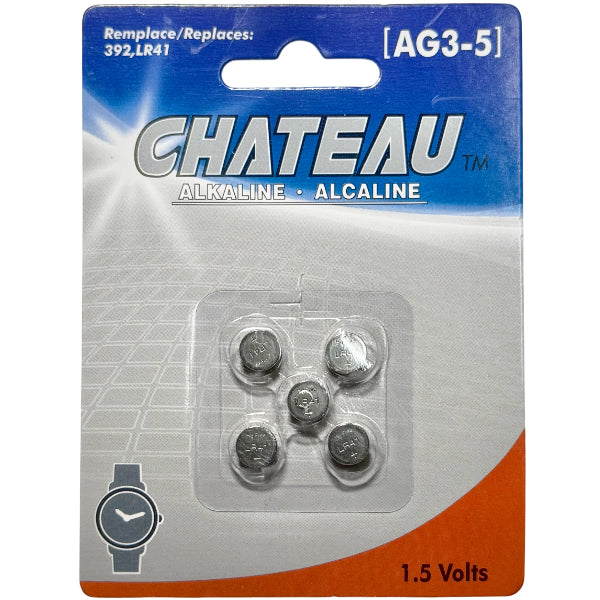 Chateau 392 Ag3-5 Watch Batteries 5 ct