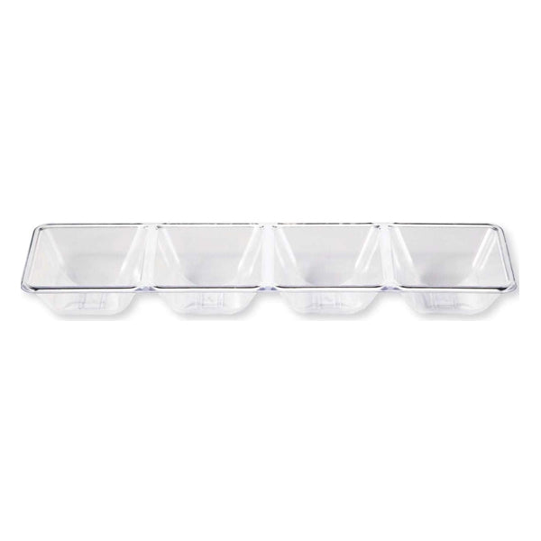 Party Couture Clear 4 Compartment Rectangle Tray