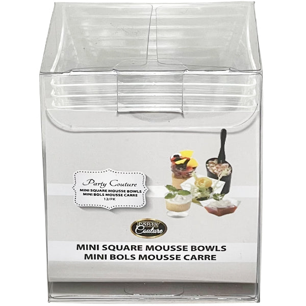 Party Couture Clear Square Mini Bowl 2 oz 12-Pack