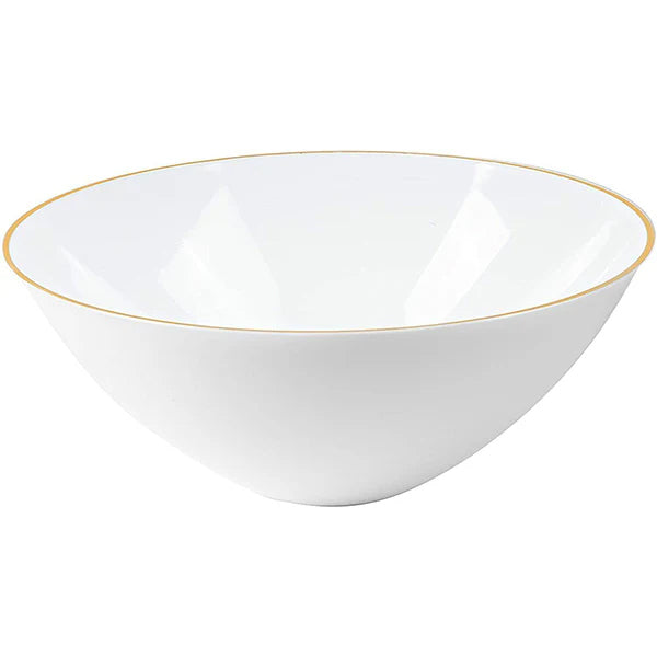 Naturale 16 oz White Soupbowl w/ Gold Rim 10-Pack