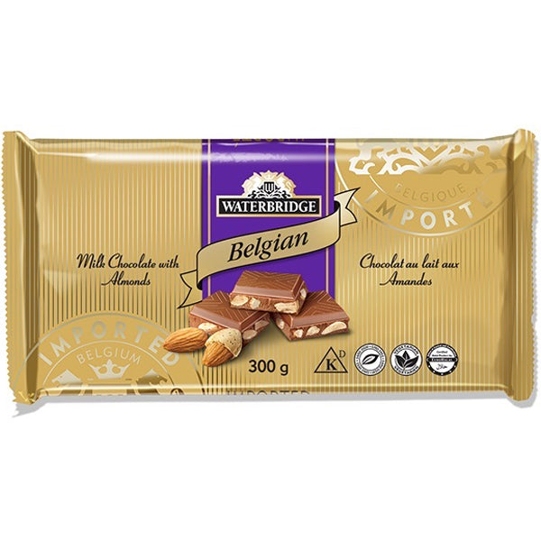 Waterbridge Belgian Milk Almond Bar 300 g