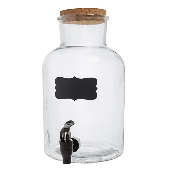 Safdie Glass Beverage Dispenser w/ Cork Stopper 5 L