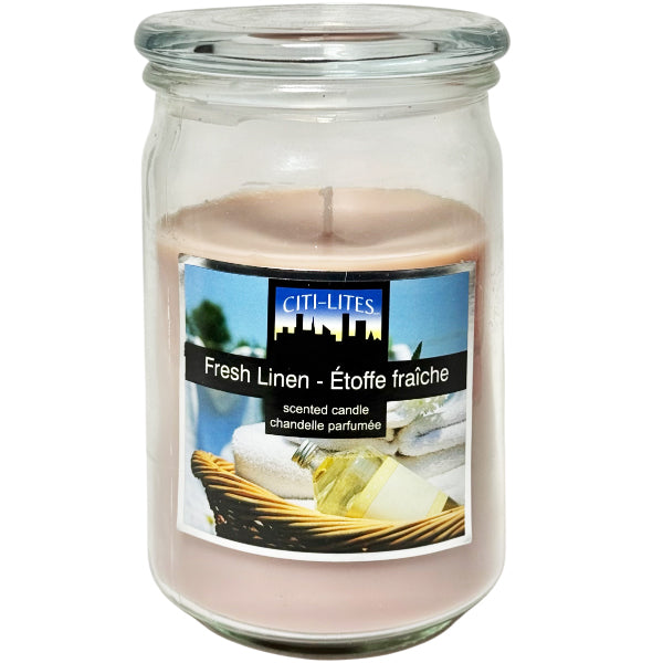 Citilites Fresh Linen Apothecary Jar Candle 15 oz