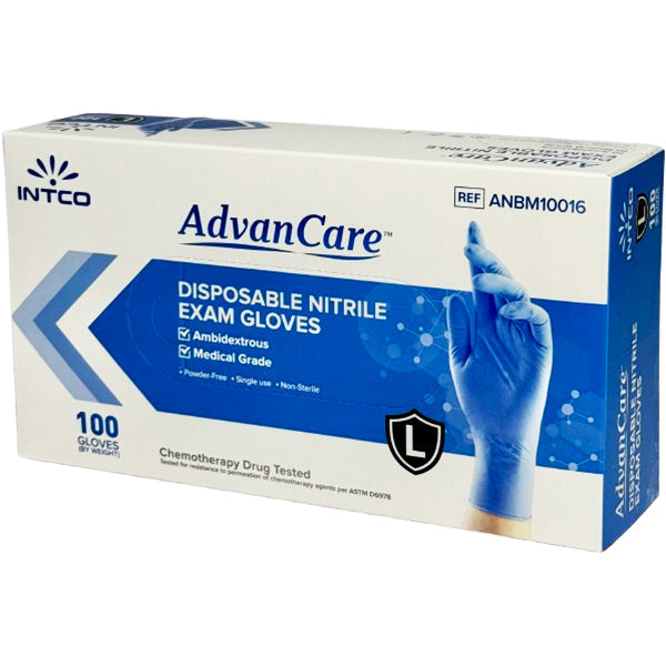 Advancare Nitrile Gloves Large 3.5MIL 100 ct