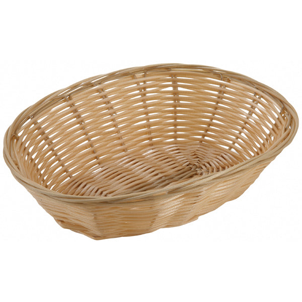 Winco Poly Woven Basket Natural Oval 12 ct