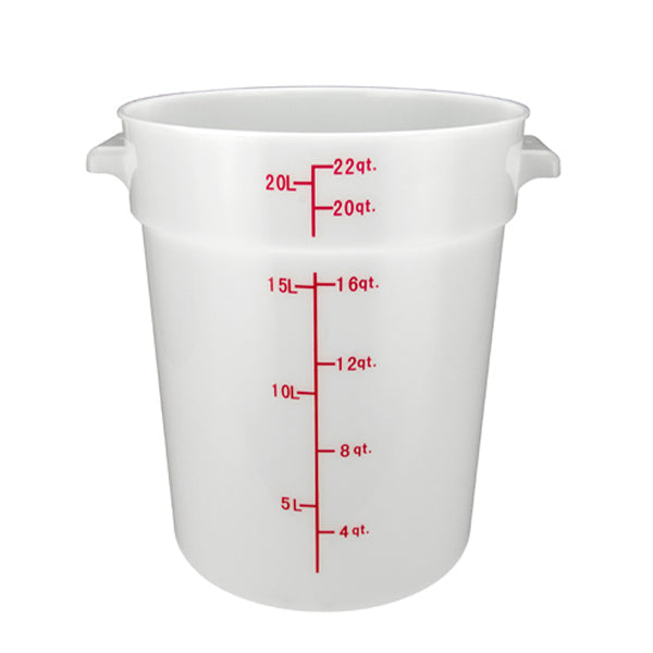Winco 22QT Round White Container