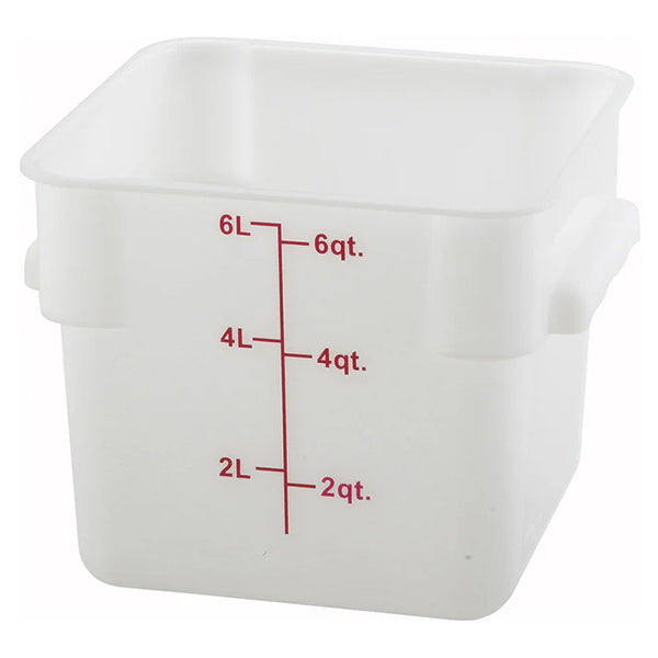 Winco Square 6QT White Storage Container