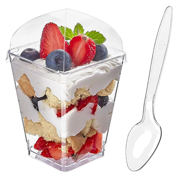 Royal Combo- Shooter Cup/ Dome Lid & Clear Mini Spoon 10 ct