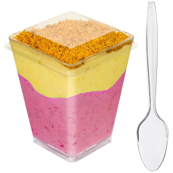 Royal Combo- Shooter Cup/ Flat Lid & Clear Mini Spoon 10 ct