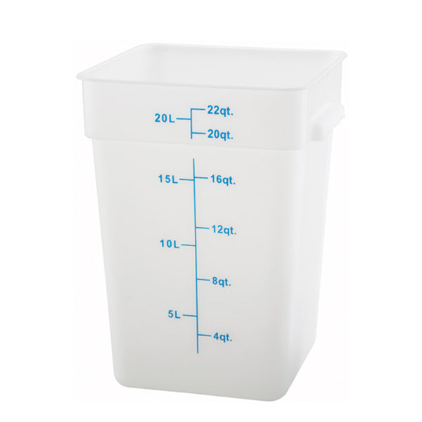 Winco White Square 22QT Polypropylene