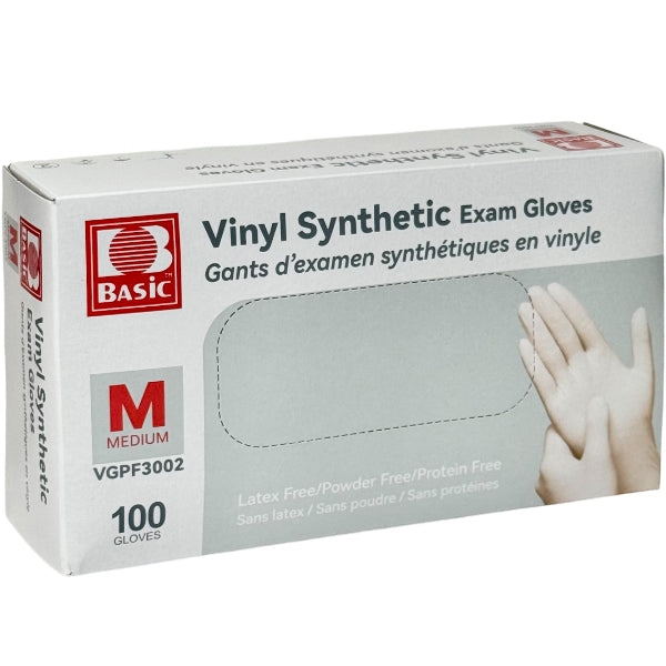 Basic Medium Vinyl Glove Clear 100 ct