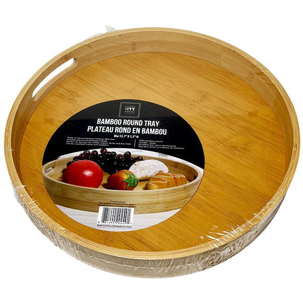 ITY Single Round Bamboo Serving Tray
