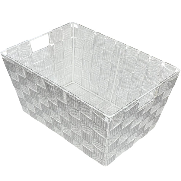 ITY White Weaved Rectangle Storage Basket