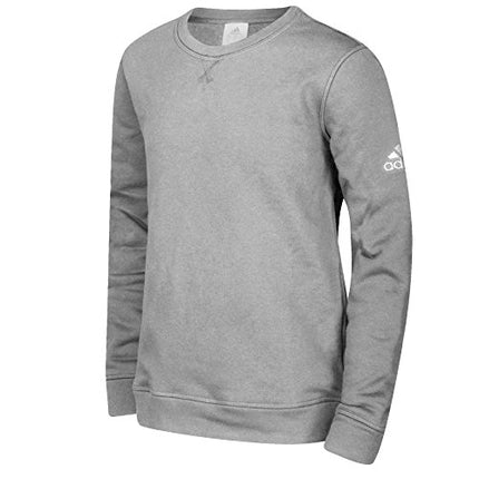 Haut d'équipage en molleton Adidas S Gris moyen chiné-Blanc