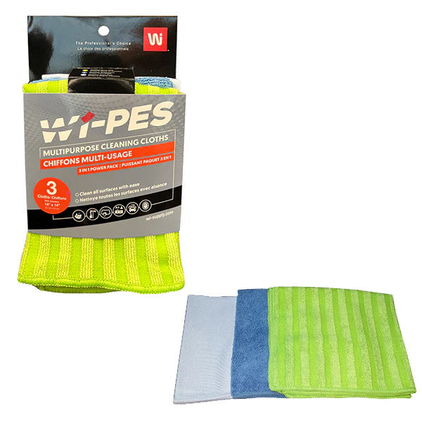 Wipeco Multipurpose Microfiber 3 pc Cleaning Kit