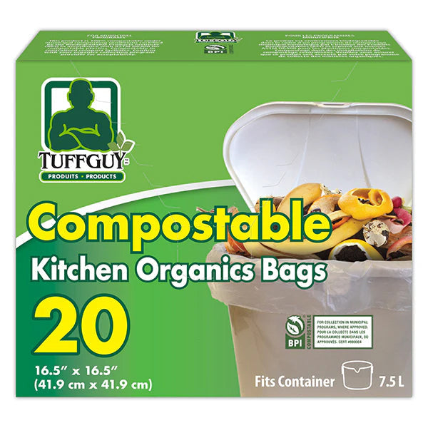 Tuffguy Compostable Kitchen Organics Bags 16.5" X 20 ct