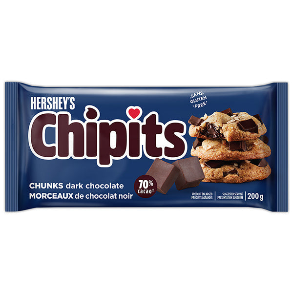 Hershey's Chipits Dark Chocolate 70% Chunks 200 g