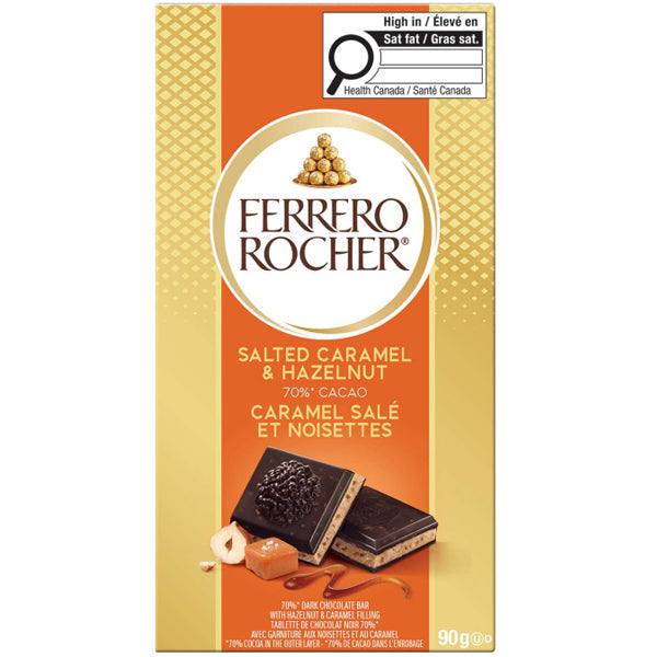 Ferrero Rocher Dark Hazelnut & Salted Caramel Bar 90 g