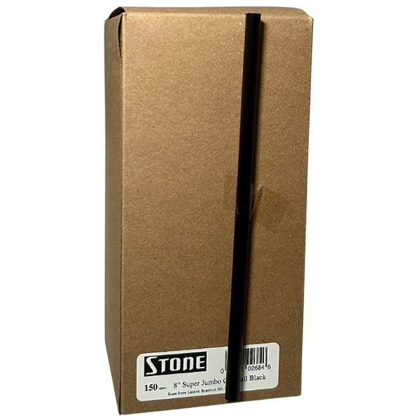 Stone Straw Super Jumbo Cocktail Strws Black 150 ct